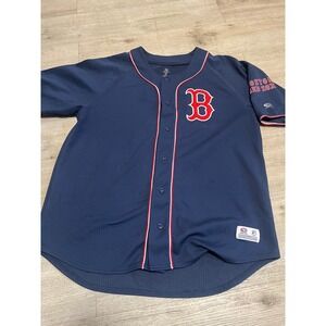 Boston Red Sox True Fan Series Baseball Jersey XL Navy Blue Staidum Giveaway